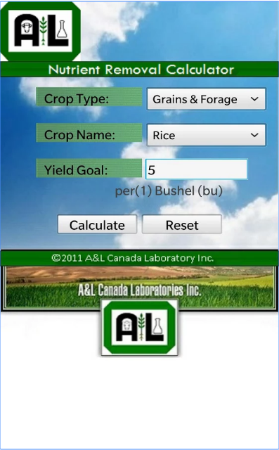 nutrient removal calculator screenshot 1